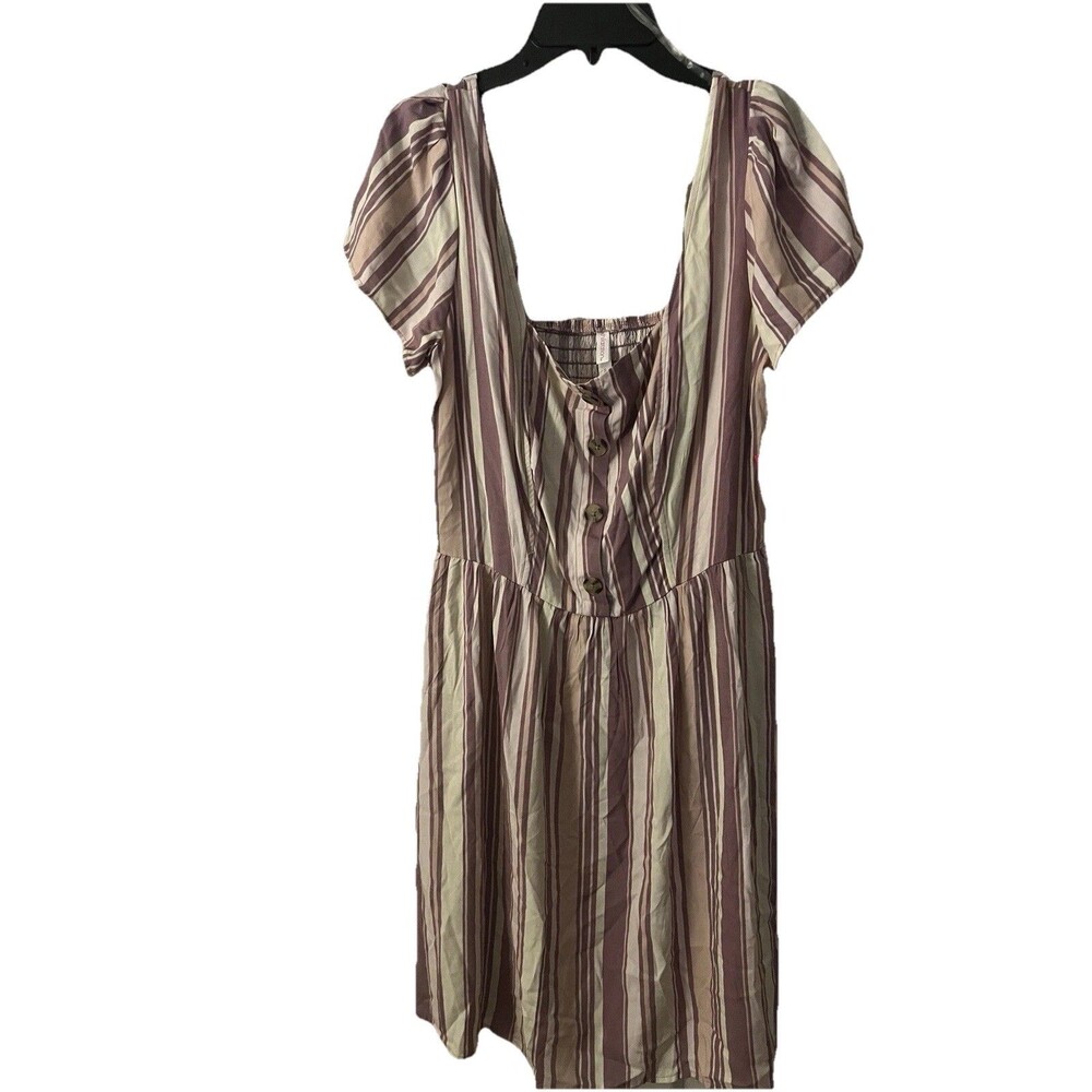Xhilaration Dress Women’s Striped Square Neck Size Small Pink